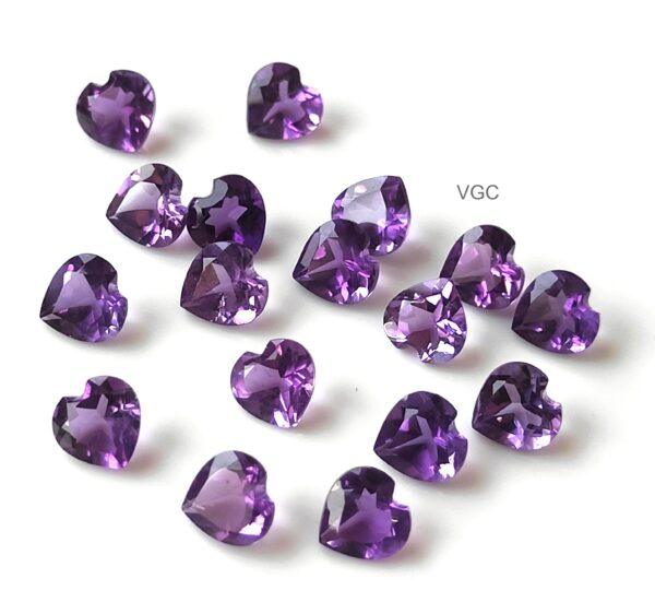 Natural 10 mm African Amethyst Heart Faceted AAA Quality – Amethyst Heart Faceted 10mm