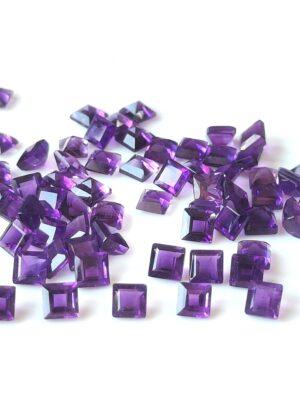 Natural 10 mm African Amethyst Square Faceted AAA Quality – Amethyst Square Faceted 10mm