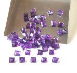 Natural 2 mm African Amethyst Square Faceted AAA Quality – Amethyst Square Faceted 2mm