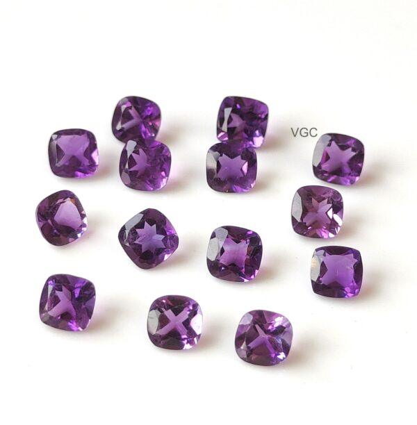 Natural 4 mm African Amethyst Cushion Faceted AAA Quality – Amethyst Cushion Faceted 4mm