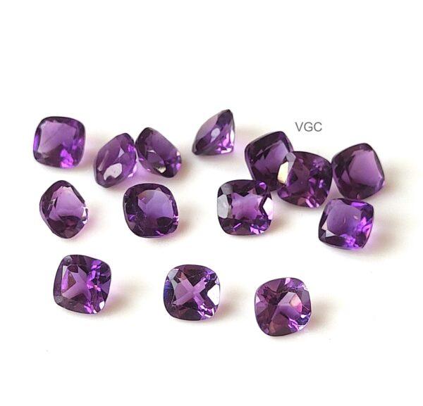 Natural 4 mm African Amethyst Cushion Faceted AAA Quality – Amethyst Cushion Faceted 4mm