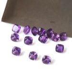 Natural 4 mm African Amethyst Cushion Faceted AAA Quality – Amethyst Cushion Faceted 4mm