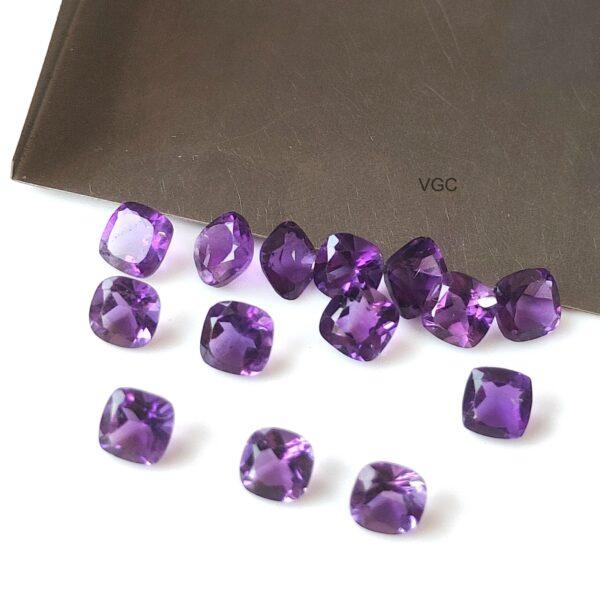 Natural 4 mm African Amethyst Cushion Faceted AAA Quality – Amethyst Cushion Faceted 4mm
