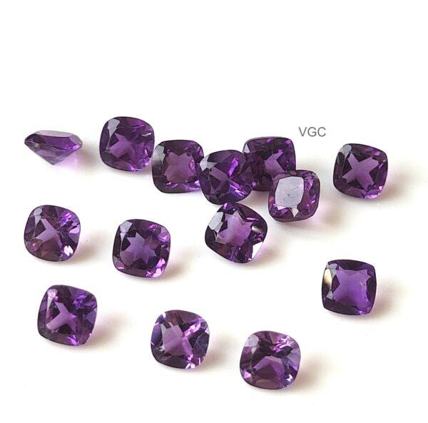 Natural 4 mm African Amethyst Cushion Faceted AAA Quality – Amethyst Cushion Faceted 4mm