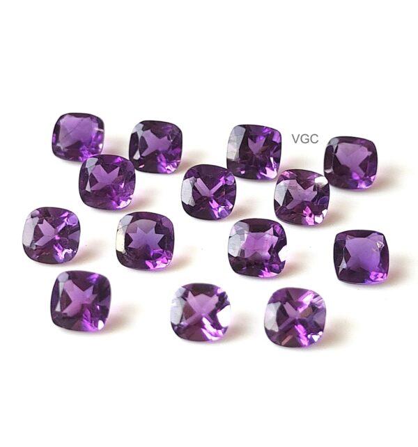 Natural 4 mm African Amethyst Cushion Faceted AAA Quality – Amethyst Cushion Faceted 4mm