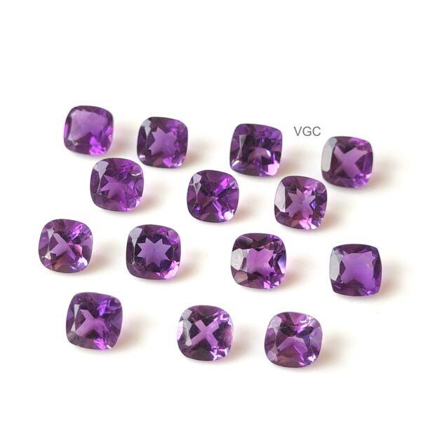 Natural 4 mm African Amethyst Cushion Faceted AAA Quality – Amethyst Cushion Faceted 4mm