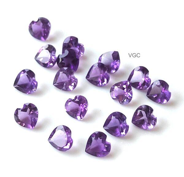 Natural 10 mm African Amethyst Heart Faceted AAA Quality – Amethyst Heart Faceted 10mm