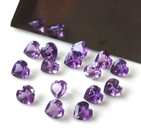 Natural 10 mm African Amethyst Heart Faceted AAA Quality – Amethyst Heart Faceted 10mm