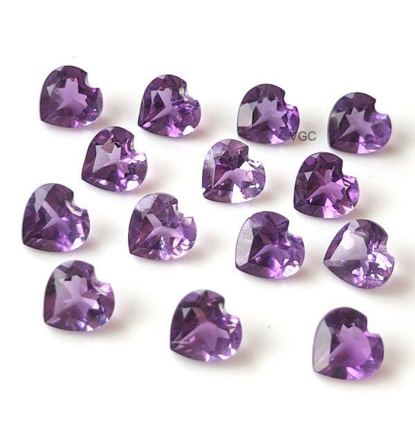 Natural 10 mm African Amethyst Heart Faceted AAA Quality – Amethyst Heart Faceted 10mm