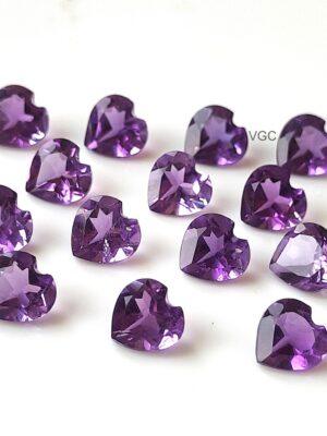 Natural 10 mm African Amethyst Heart Faceted AAA Quality – Amethyst Heart Faceted 10mm