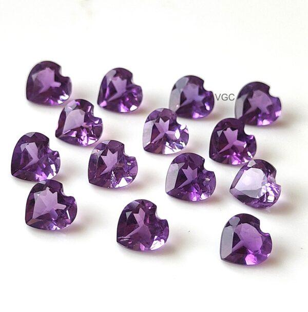 Natural 10 mm African Amethyst Heart Faceted AAA Quality – Amethyst Heart Faceted 10mm