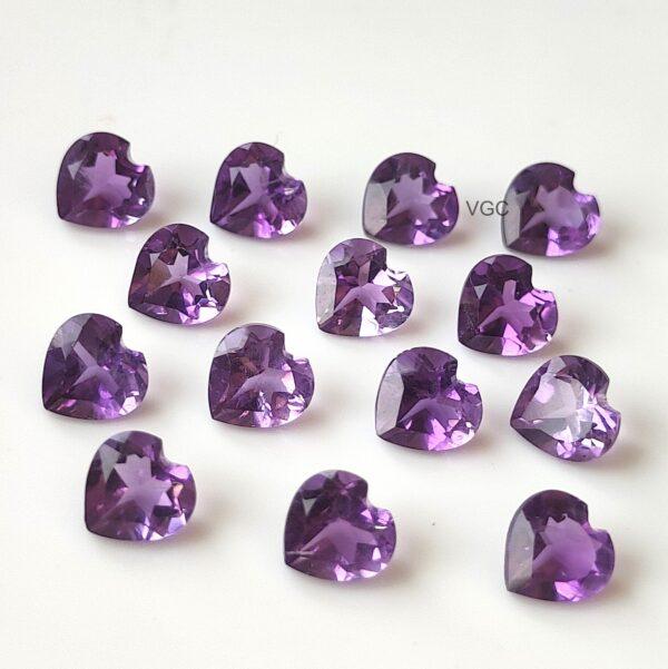 Natural 10 mm African Amethyst Heart Faceted AAA Quality – Amethyst Heart Faceted 10mm