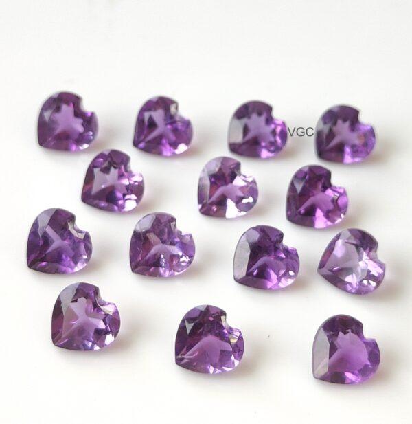 Natural 10 mm African Amethyst Heart Faceted AAA Quality – Amethyst Heart Faceted 10mm