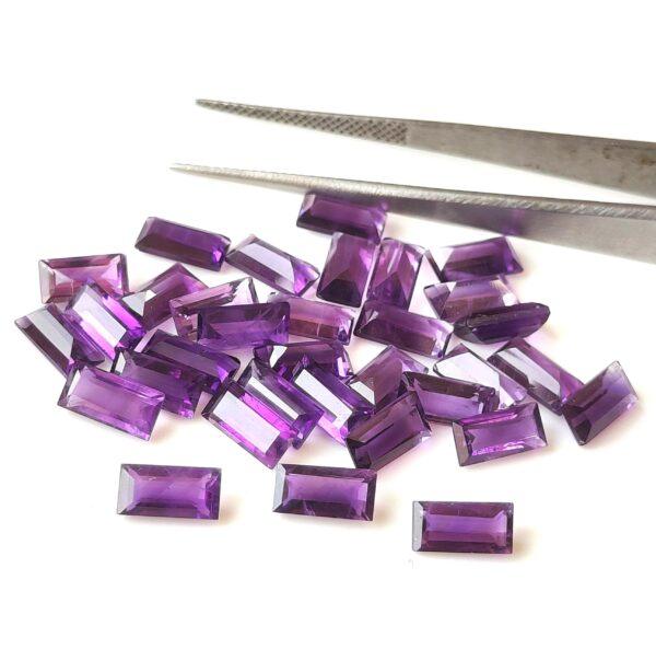 Natural 2.5×5 mm African Amethyst Baguette Faceted AAA Quality – Amethyst Baguette Faceted 2.5x5mm