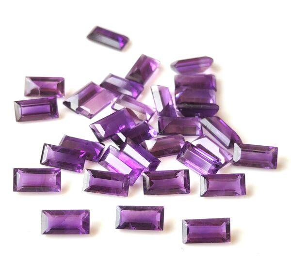 Natural 2.5×5 mm African Amethyst Baguette Faceted AAA Quality – Amethyst Baguette Faceted 2.5x5mm