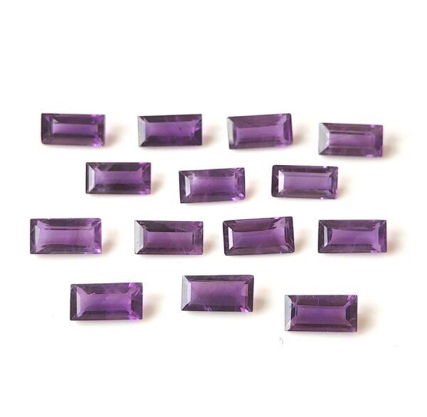 Natural 2.5×5 mm African Amethyst Baguette Faceted AAA Quality – Amethyst Baguette Faceted 2.5x5mm