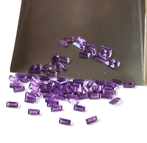 Natural 1.5x3mm African Amethyst Baguette Faceted AAA Quality – Amethyst Baguette Faceted 1.5x3mm