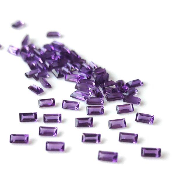 Natural 1.5x3mm African Amethyst Baguette Faceted AAA Quality – Amethyst Baguette Faceted 1.5x3mm