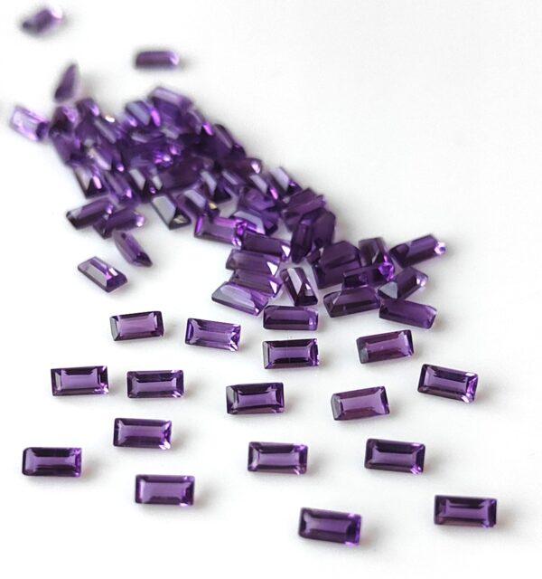 Natural 1.5x3mm African Amethyst Baguette Faceted AAA Quality – Amethyst Baguette Faceted 1.5x3mm