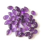 Natural 3×5 mm African Amethyst Pear Cabochon Flat Back AAA Quality – Amethyst Pear Cabochon