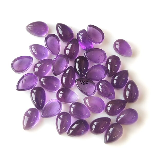 Natural 3×5 mm African Amethyst Pear Cabochon Flat Back AAA Quality – Amethyst Pear Cabochon
