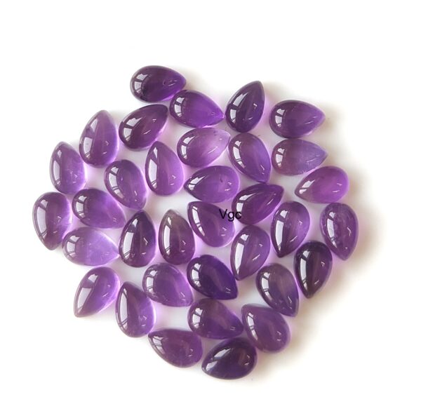 Natural 3×5 mm African Amethyst Pear Cabochon Flat Back AAA Quality – Amethyst Pear Cabochon