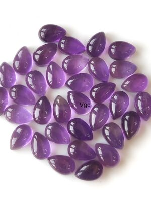 Natural 3×5 mm African Amethyst Pear Cabochon Flat Back AAA Quality – Amethyst Pear Cabochon