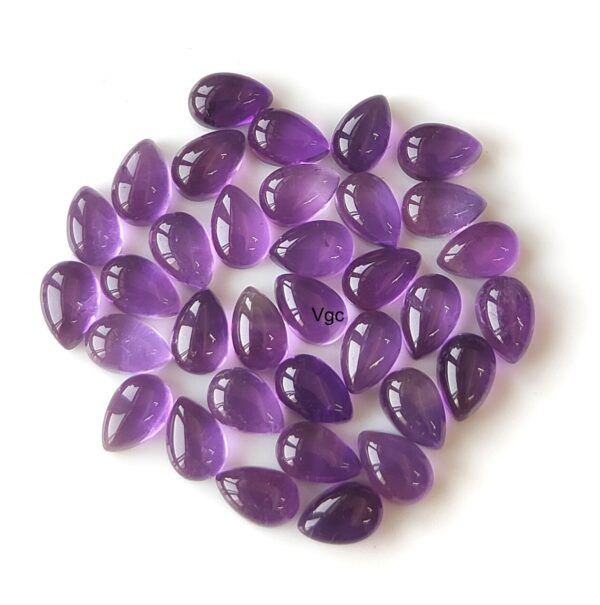 Natural 3×5 mm African Amethyst Pear Cabochon Flat Back AAA Quality – Amethyst Pear Cabochon