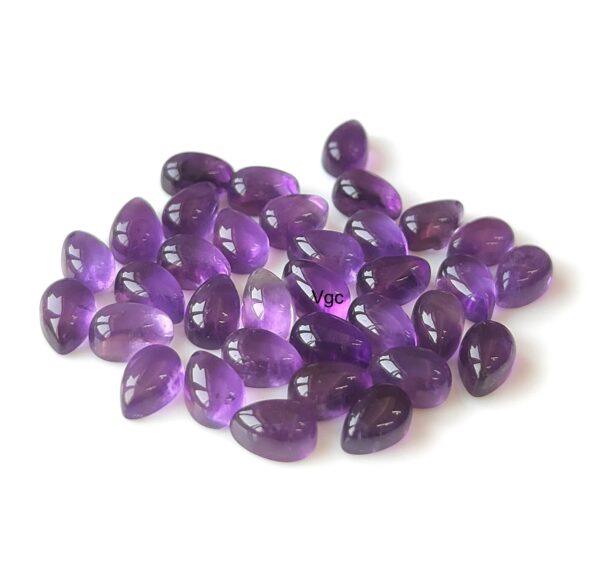 Natural 3×5 mm African Amethyst Pear Cabochon Flat Back AAA Quality – Amethyst Pear Cabochon