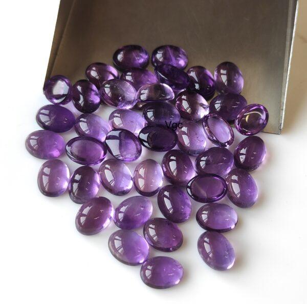 Natural 10×12 mm African Amethyst Oval Cabochon Flat Back AAA Quality – Amethyst Oval Cabochon