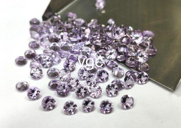 Natural 3 mm Pink Amethyst Round Faceted AAA Quality – Amethyst Round Faceted 3mm
