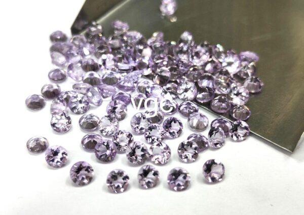 Natural 3 mm Pink Amethyst Round Faceted AAA Quality – Amethyst Round Faceted 3mm