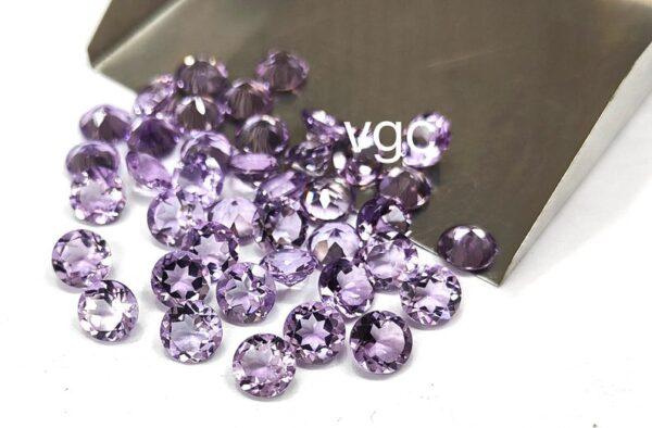 Natural 8 mm Pink Amethyst Round Faceted AAA Quality – Amethyst Round Faceted 8mm