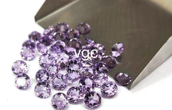 Natural 8 mm Pink Amethyst Round Faceted AAA Quality – Amethyst Round Faceted 8mm