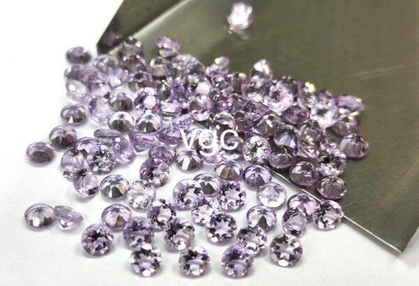 Natural 3 mm Pink Amethyst Round Faceted AAA Quality – Amethyst Round Faceted 3mm