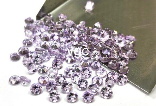 Natural 3 mm Pink Amethyst Round Faceted AAA Quality – Amethyst Round Faceted 3mm