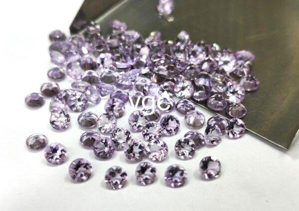 Natural 3 mm Pink Amethyst Round Faceted AAA Quality – Amethyst Round Faceted 3mm