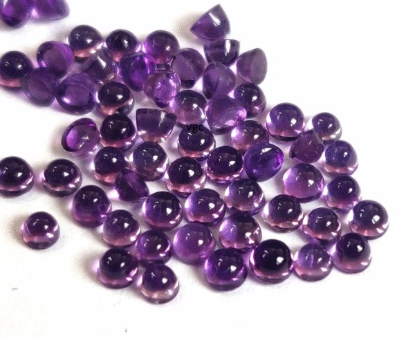 Natural 2 mm African Amethyst Round Cabochon Flat Back AAA Quality – Amethyst Round Cabochon