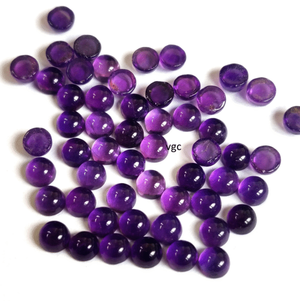Natural 4 mm African Amethyst Round Cabochon Flat Back AAA Quality – Amethyst Round Cabochon