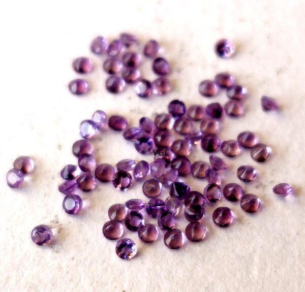 Natural 1 mm African Amethyst Round Faceted AAA Quality – Amethyst Round Faceted 1mm