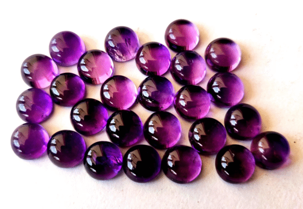 Natural 10 mm African Amethyst Round Cabochon Flat Back AAA Quality – Amethyst Round Cabochon