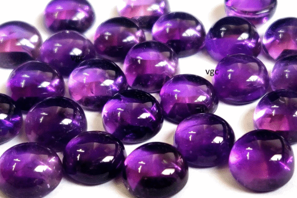 Natural 16 mm African Amethyst Round Cabochon Flat Back AAA Quality – Amethyst Round Cabochon