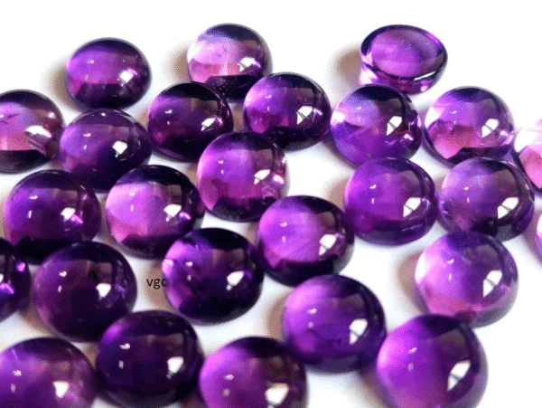 Natural 16 mm African Amethyst Round Cabochon Flat Back AAA Quality – Amethyst Round Cabochon