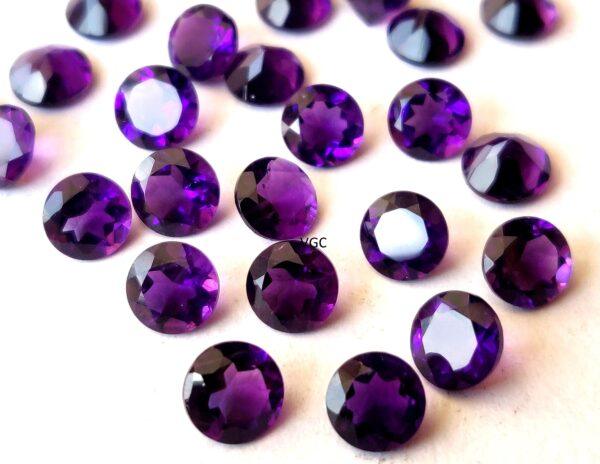 Natural 6 mm African Amethyst Round Faceted AAA Quality – Amethyst Round Faceted 6mm