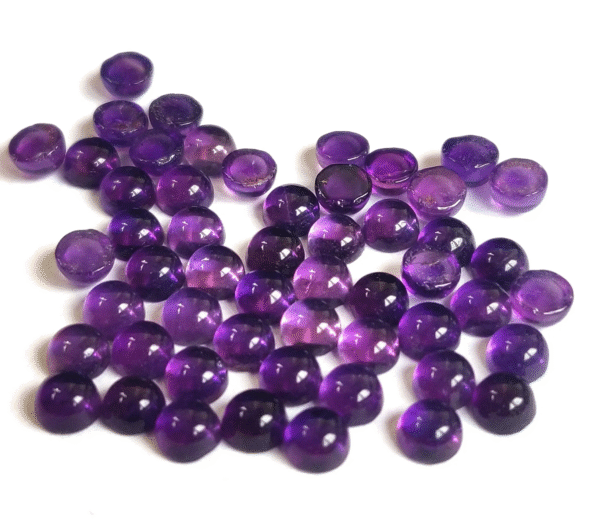 Natural 4 mm African Amethyst Round Cabochon Flat Back AAA Quality – Amethyst Round Cabochon