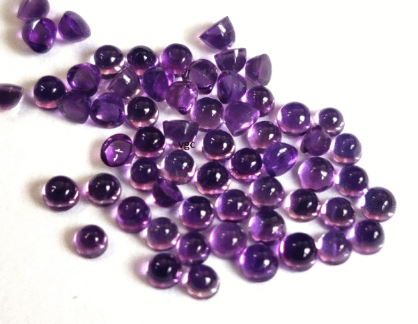 Natural 2 mm African Amethyst Round Cabochon Flat Back AAA Quality – Amethyst Round Cabochon
