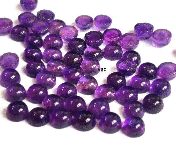 Natural 4 mm African Amethyst Round Cabochon Flat Back AAA Quality – Amethyst Round Cabochon