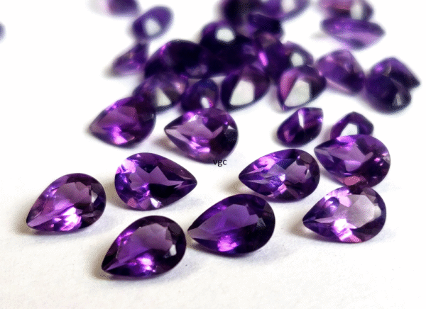 Natural 4×6 mm African Amethyst Pear Faceted AAA Quality – Amethyst Pear Faceted 4x6mm
