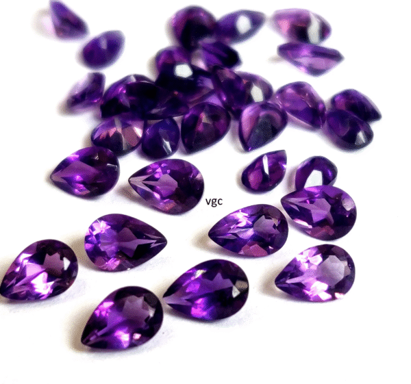 Natural 4×6 mm African Amethyst Pear Faceted AAA Quality – Amethyst Pear Faceted 4x6mm