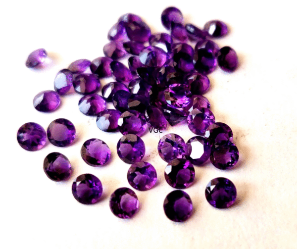 Natural 2.5 mm African Amethyst Round Faceted AAA Quality – Amethyst Round Faceted 2.5mm